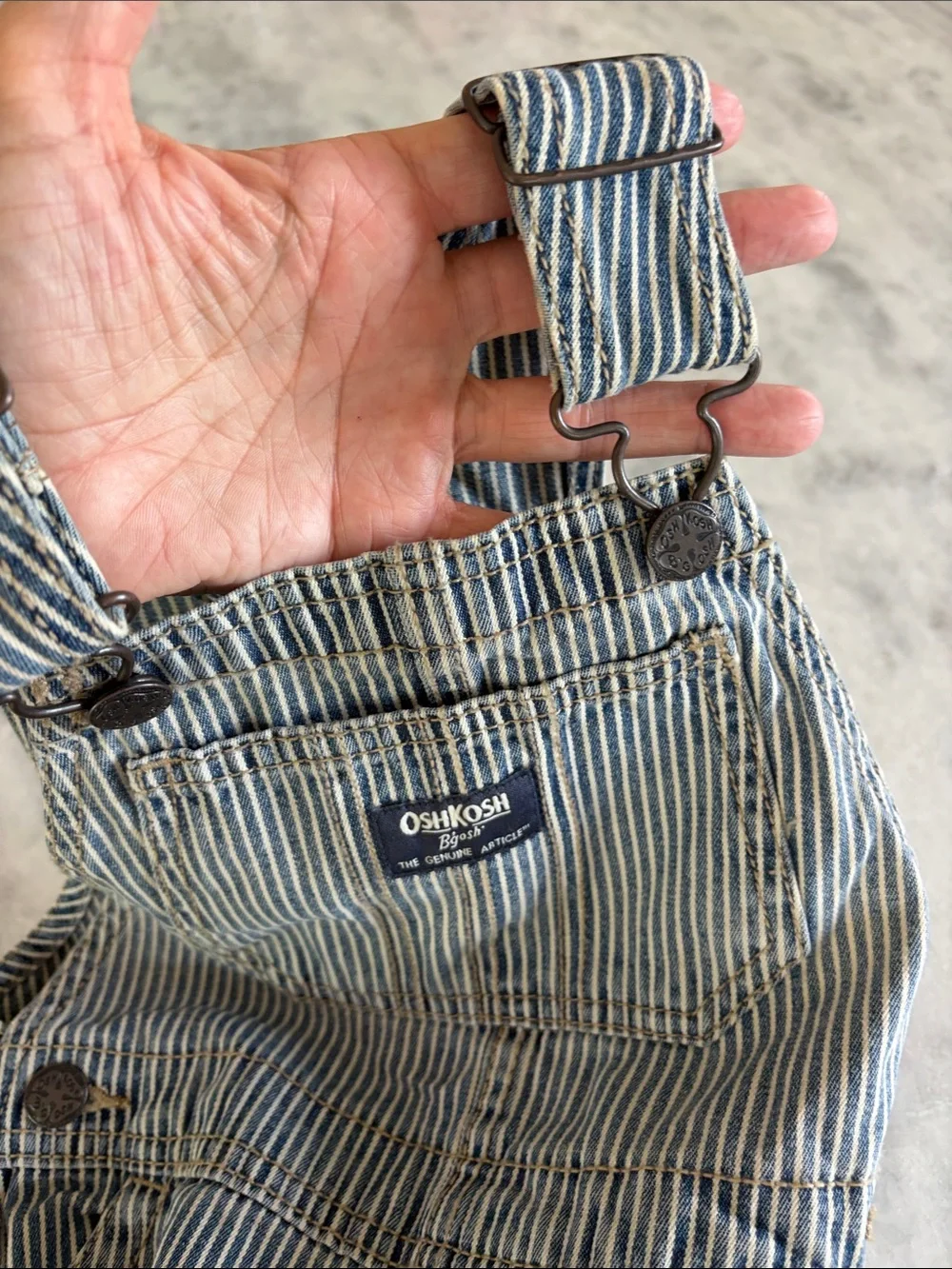 OshKosh B'gosh Blue and White Striped Kids Overalls